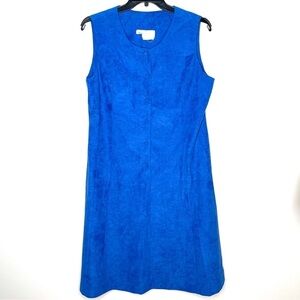 🔥 British Lady Vintage Blue Sleeveless Dress XL